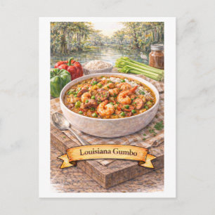 Carte Postale Gombo de Louisiane (Série de cuisine américaine)