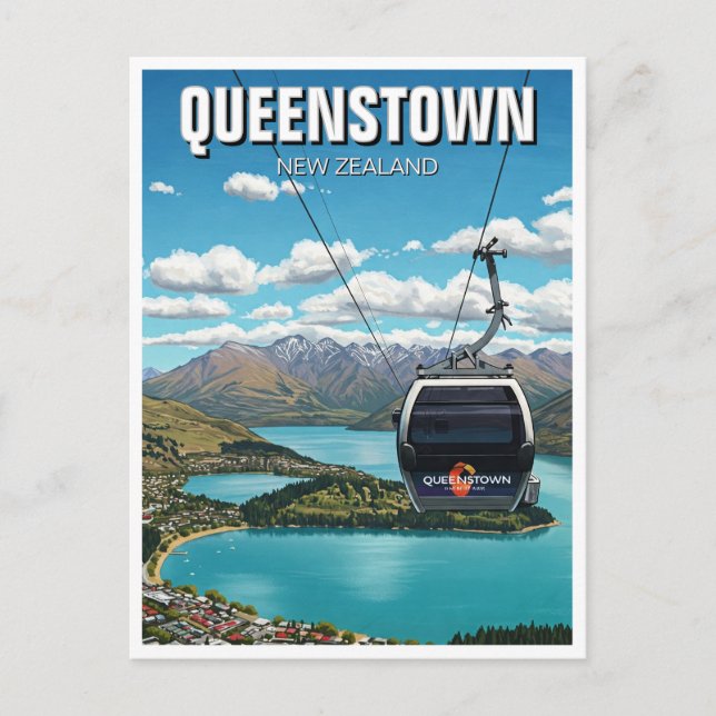 Carte Postale Gondola à Queenstown Nouvelle-Zélande Voyage (Devant)