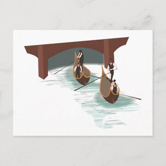 Carte Postale Gondolas romantiques de Venise (Devant)