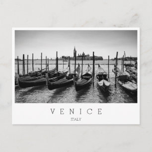 Carte Postale Gondoles à Venise en noir et blanc