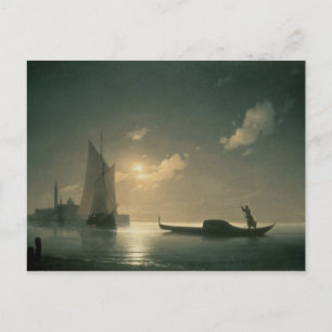 Carte Postale Gondolier en mer par nuit, 1843