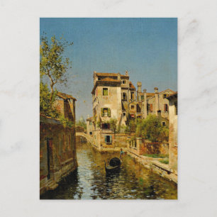 Carte Postale Gondolier sur un canal vénitien