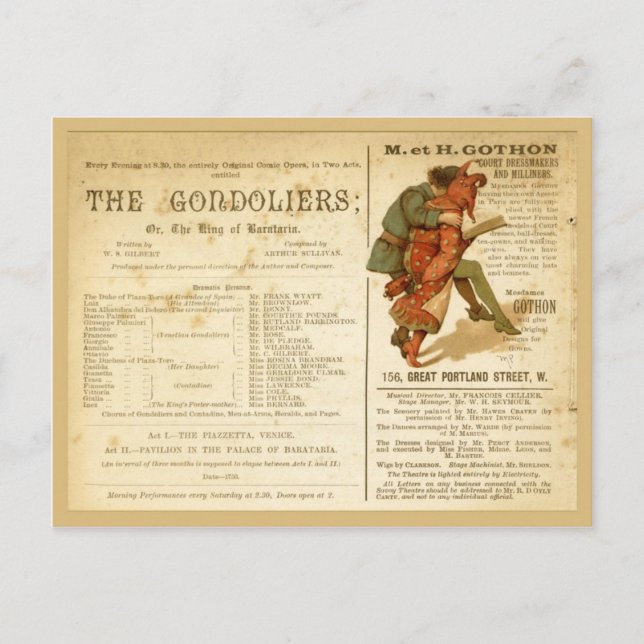 Carte Postale Gondoliers (Devant)