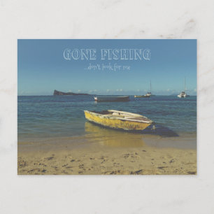 Carte Postale Gone Fishing - ne me cherchez pas (personnalisable