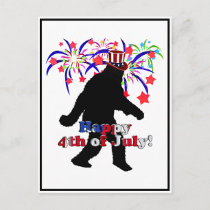 Carte Postale Gone Squatchin pour 4 juillet (Texte et Fireworks)