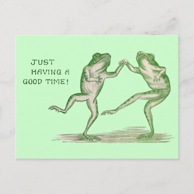 Carte Postale Good Time Frog Danse Vintage (Devant)