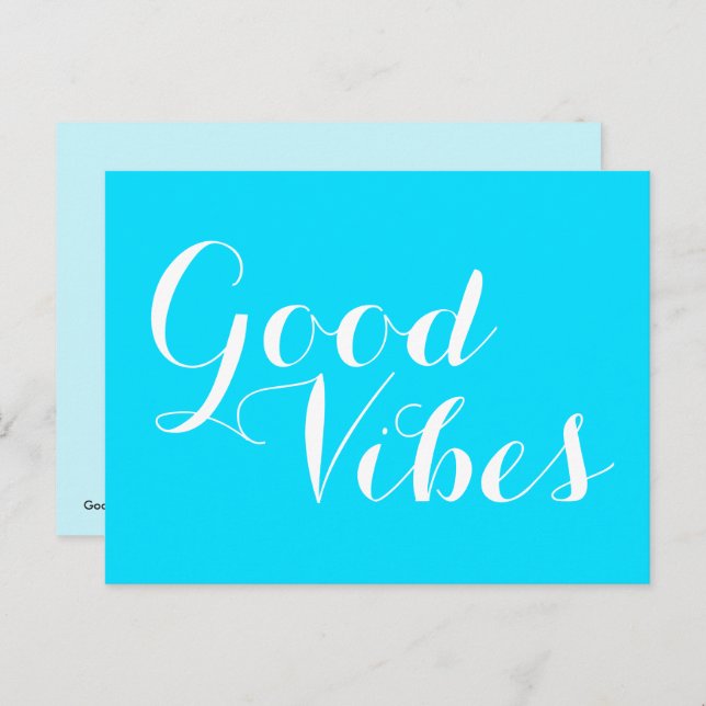 Carte Postale Good Vibes Bright Bleu Bleu Bleu Bleu Éditeur Coul (Devant / Derrière)
