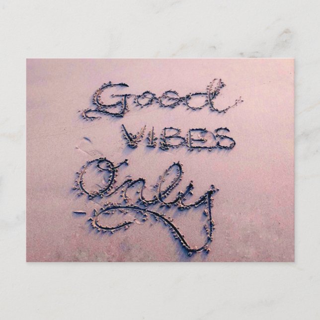Carte Postale Good Vibes Only Beach et Sable (Devant)