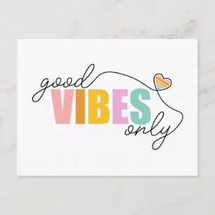 Carte Postale Good Vibes seulement Rainbow Heart