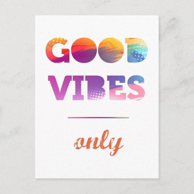 Carte Postale Good Vibes uniquement (Devant)