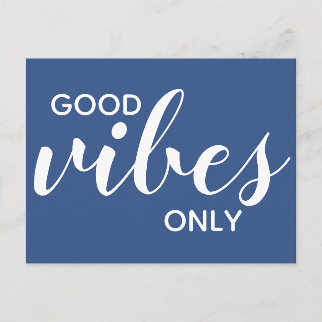 Carte Postale Good Vibes uniquement Affirmation positive Classiq (Devant)