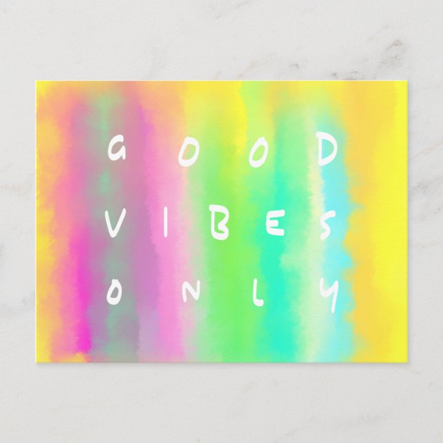 Carte Postale Good Vibes Uniquement Inspiration de Positivité pe (Devant)