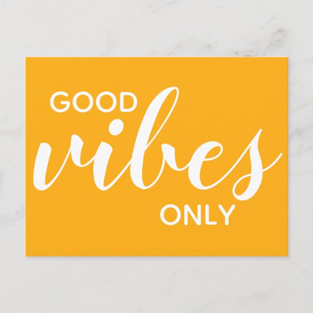 Carte Postale Good Vibes uniquement Positivité Affirmation Jaune (Devant)