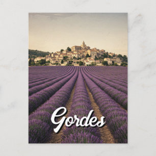 Carte Postale Gordes France Travel Lavender Vintage Retro