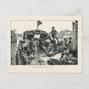Carte Postale Gordon attaqué par le Vintage arabe d'El Mahdi