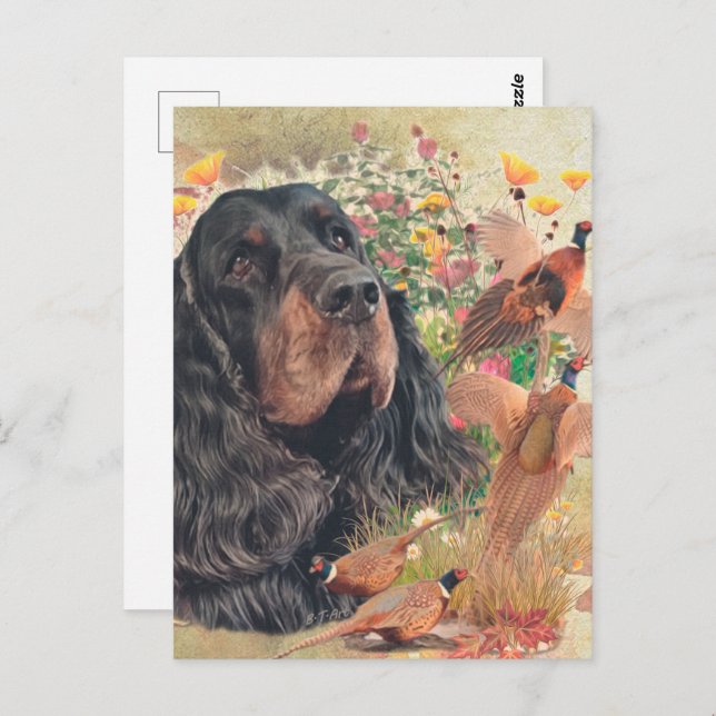Carte Postale Gordon Setter Tapestry Poster Acrylic Print Tripty (Devant / Derrière)