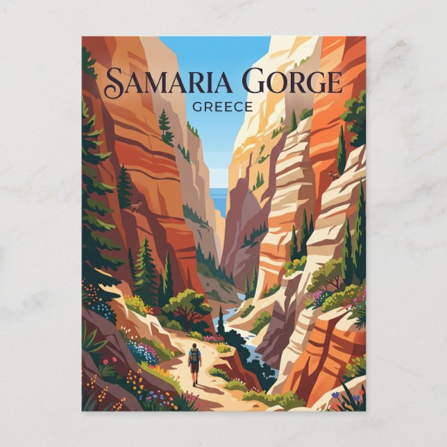 Carte Postale Gorge de Samarie Grèce (Devant)