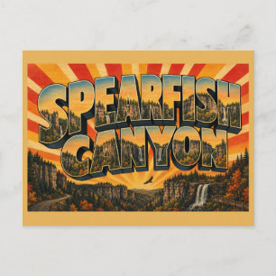 Carte Postale Gorge de Spearfish SD Falaises Cascades Forêt Art