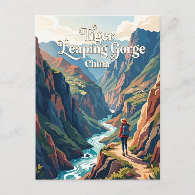 Carte Postale Gorge du Saut du Tigre Chine (Devant)