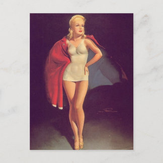 CARTE POSTALE GORGEOUS CLASSIQUE VINTAGE NIP UP GIRL ART POSTCAR