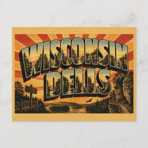 Carte Postale Gorges de Wisconsin Dells Forêt Rivière Art