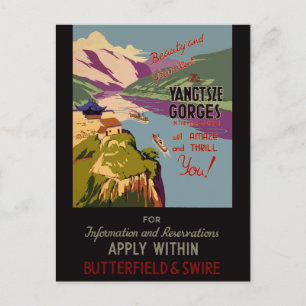 Carte Postale Gorges du Yangtsze Vintage voyage Chine