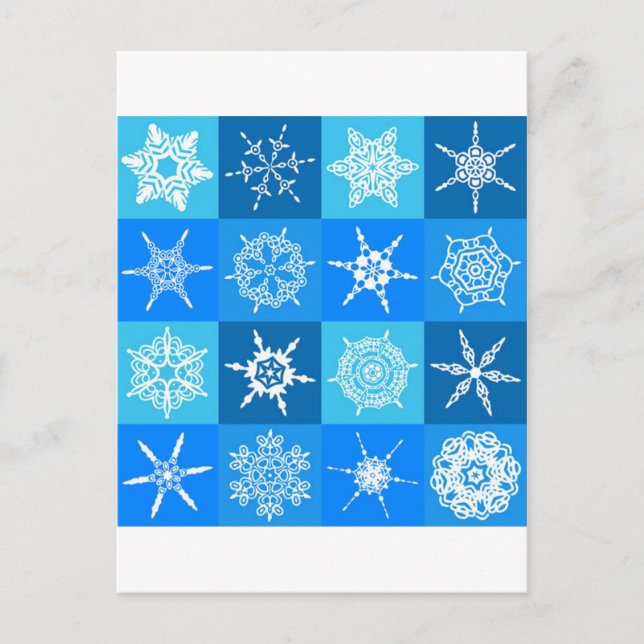 CARTE POSTALE GORGEUSES FLAKES DE NEIGE (Devant)