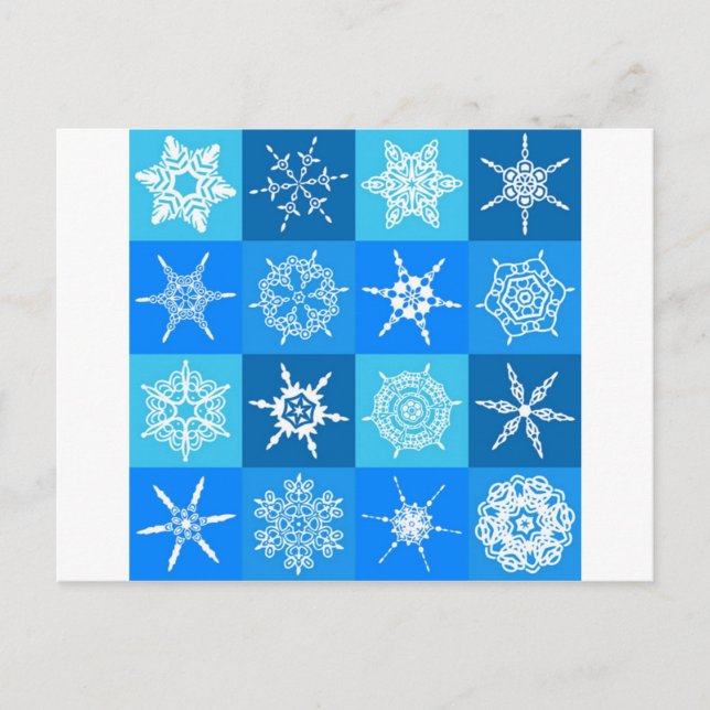 CARTE POSTALE GORGEUSES FLAKES DE NEIGE (Devant)