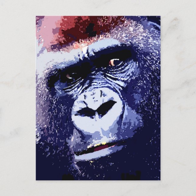 Carte Postale Gorilla Face Pop Art (Devant)