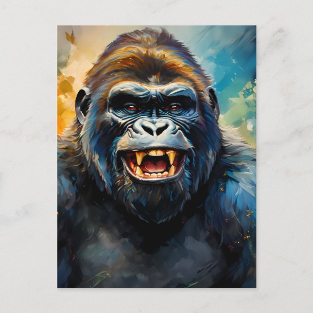 Carte Postale Gorilla grand sourire (Devant)