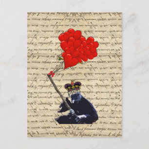Carte Postale Gorille et ballons cardiaques