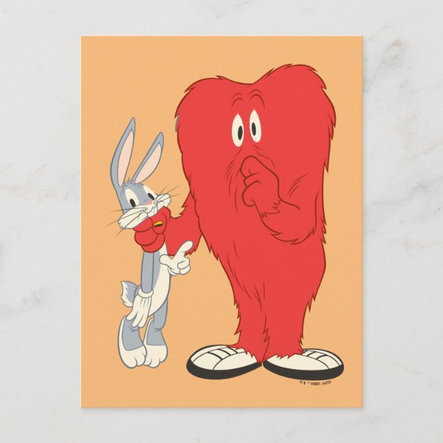 Carte Postale Gossamer tenant BUGS BUNNY™ (Devant)