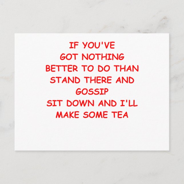 CARTE POSTALE GOSSIP (Devant)