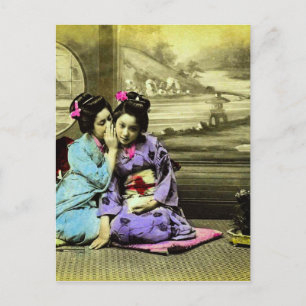 Carte Postale Gossip Geisha Girls of Old Japan Japonais Vintage