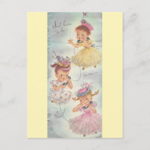 Carte Postale Gossip Girls d'anniversaire vintage