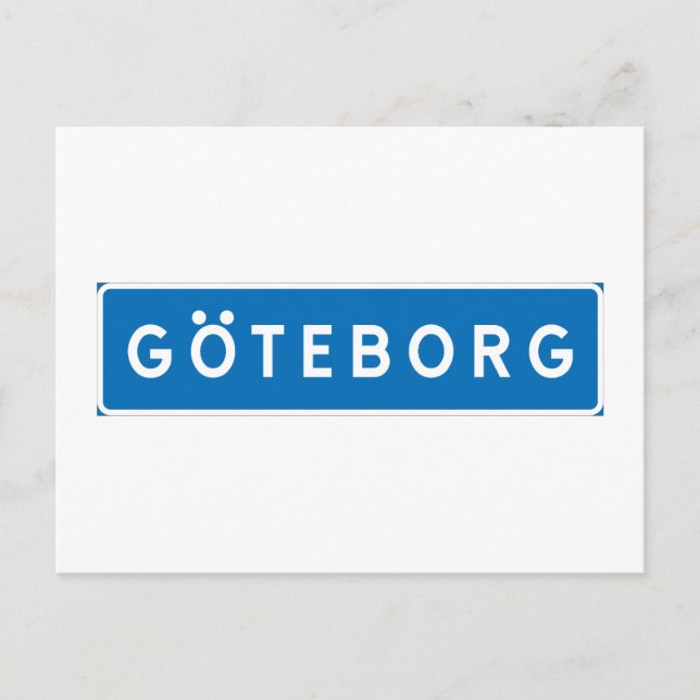 Carte Postale Göteborg, panneau routier suédois (Devant)
