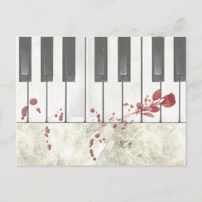 Carte postale Goth Bloodteintée Piano Keys (Devant)