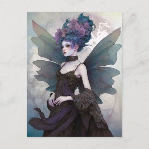 Carte Postale Goth Dark Fairy Girl Imaginaire Art