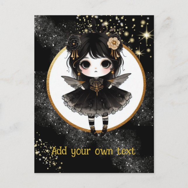 CARTE POSTALE | Goth Girls Kawaii Chibi Cute Custo (Devant)