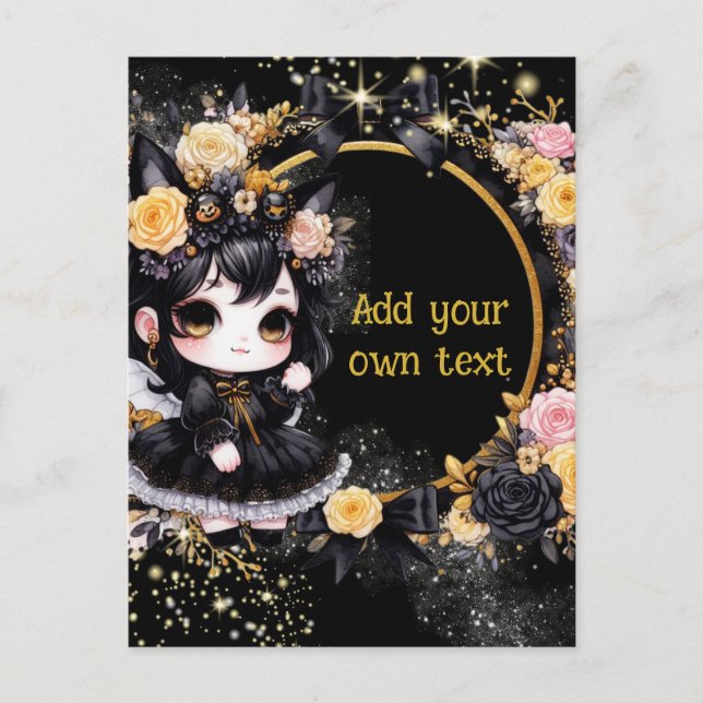 CARTE POSTALE | Goth Girls Kawaii Chibi Cute Custo (Devant)