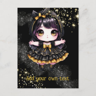 CARTE POSTALE Goth Girls Kawaii Chibi Cute Custo