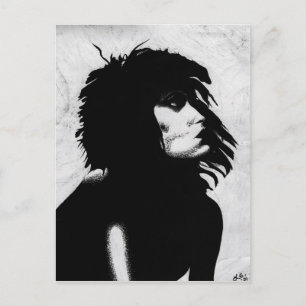 Carte Postale Goth Goddess Woman Portrait Iconique Mode Art