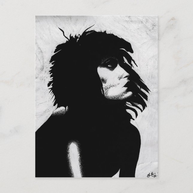 Carte Postale Goth Goddess Woman Portrait Iconique Mode Art (Devant)