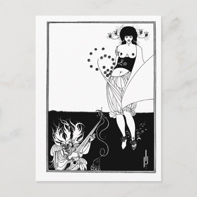 Carte Postale Goth gothique noir et blanc Art nouveau Salome (Devant)