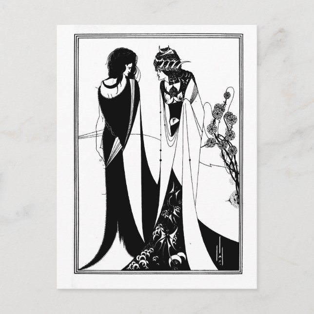 Carte Postale Goth gothique noir et blanc Art nouveau Salome (Devant)