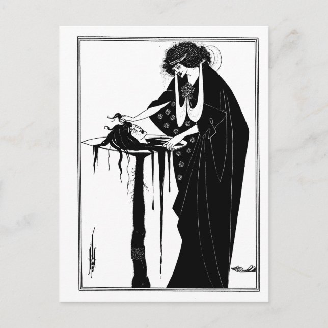 Carte Postale Goth gothique noir et blanc Art nouveau Salome (Devant)