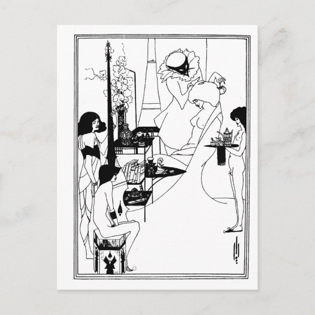 Carte Postale Goth gothique noir et blanc Art nouveau Salome (Devant)