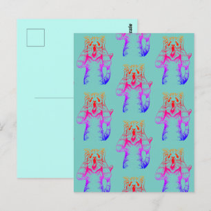 CARTE POSTALE GOTH HORROR CAT DRAMA, QUELQU'UN A DÉMÉNAGÉ LITTER