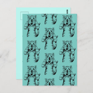 CARTE POSTALE GOTH HORROR CAT DRAMA, QUELQU'UN A DÉMÉNAGÉ LITTER