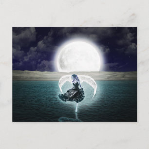 carte postale goth moon angel